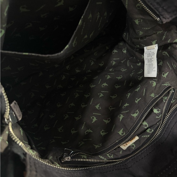 DIESEL I.N.D. VINTAGE BLACK/brown CANVAS Cotton MESSENGER CROSSBODY SHOULDER BAG - Picture 12 of 16